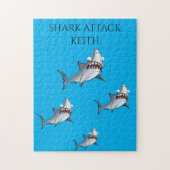 名前のシャークのパズルパーソナライズされたを攻撃。 ジグソーパズル (縦)