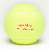 名前のショッキングピンクの姉の飼い犬猫のおもちゃ テニスボール (裏面)