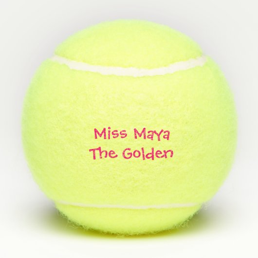名前のショッキングピンクの姉の飼い犬猫のおもちゃ テニスボール (裏面)