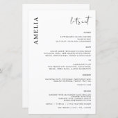 名前のシンプル付いたミニマルモダンリストのメニュー (正面/裏面)