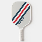 名前のストライプ付いたWarbirdの ピックルボールラケット (裏面)