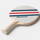 名前のストライプ付いたWarbirdの 卓球ラケット (正面アングル)