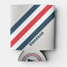 名前のストライプ付いたWarbirdの 缶クーラー