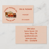 名前のスパのマッサージのセラピーのサロンの蝋燭の石 名刺 (正面/裏面)