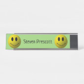 名前のスマイルの顔のゴルフ・ボール デスクネームプレート (正面)