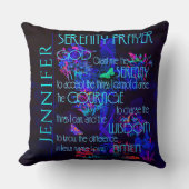 名前のセレニティ祈りの言葉を青で追加 クッション (正面)