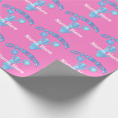 名前のチアリーダーのパーソナライズな包装紙 ラッピングペーパー (角)