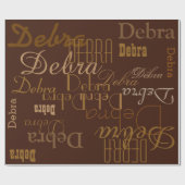 名前のチョコレートパターン ラッピングペーパー (フラット)