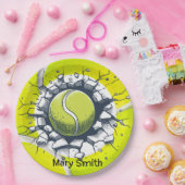 名前のテニスボール割れ壁 ペーパープレート (パーティー)