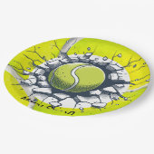 名前のテニスボール割れ壁 ペーパープレート (アングル)