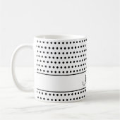 名前のテンプレート、白の黒い点 コーヒーマグカップ (左)