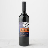 名前のトリックまたはパーソナライズされたハローウィンパーティ ワインラベル (正面)