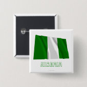 名前のナイジェリアの振る旗 缶バッジ (正面&裏面)