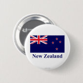 名前のニュージーランドの旗 缶バッジ (正面&裏面)