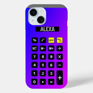 名前のネオン電卓 iPhone 15ケース
