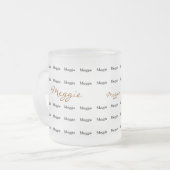 名前のパターパーソナライズされたン フロストグラスマグカップ (正面左)