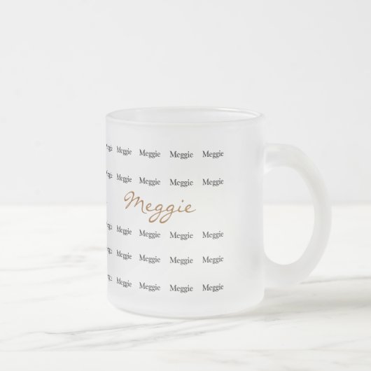 名前のパターパーソナライズされたン フロストグラスマグカップ (右)