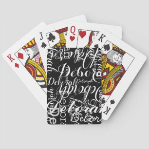 名前のパター遊ンを持つ白黒のカード トランプ