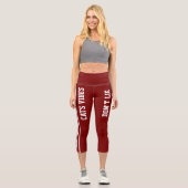 名前のパーソナカスタムライズ白深い赤い猫ママおもしろい カプリレギンス (正面)