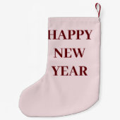 名前のパーソナライズされたくるみ割りカーピンク赤クリスマス スモールクリスマスストッキング (裏面)