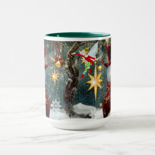 名前のパーソナライズされたクリスマスプレゼントかわいい雪だるま マグカップ (中央)