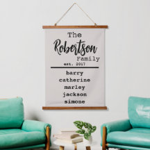 名前のパーソナライズされたファミリリストTypewriterフォント