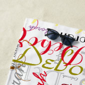 名前のパーソナライズされた作成タイポグラフィ ビーチタオル (インサイチュ)