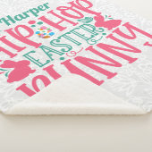 名前のパーソナライズされた追加リルヒップホップイースターバニー シェルパブランケット (3/4)