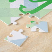 名前のパーソナライズされた追加リルヒップホップイースターバニー ジグソーパズル (側面)