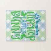 名前のパーソナライズされた追加リルヒップホップイースターバニー ジグソーパズル (横)