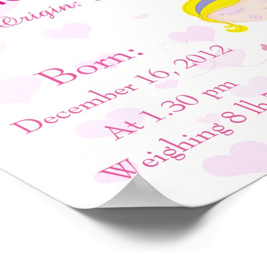 名前のパーソナライズとはキープサク子供部屋ルーム ポスター (角)