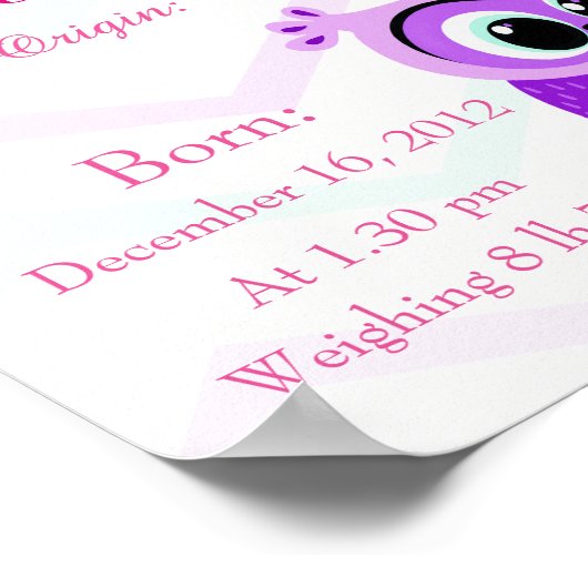 名前のパーソナライズとはキープサク子供部屋ルーム ポスター (角)