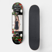 名前のパーソナライズと大きな写真の手作り スケートボード (正面)