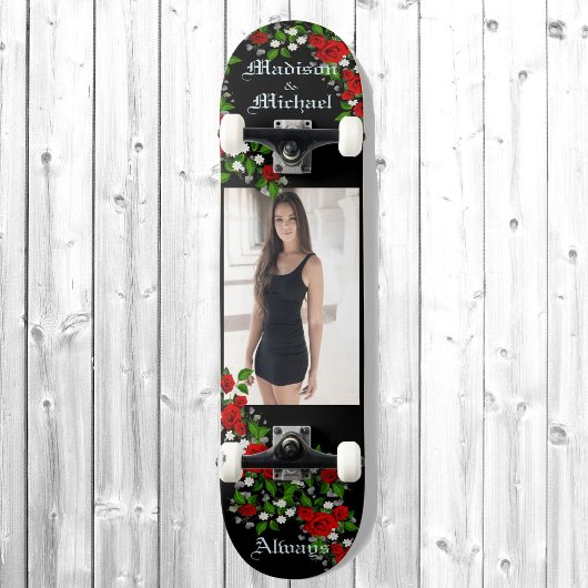 名前のパーソナライズと大きな写真の手作り スケートボード