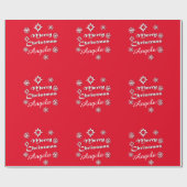 名前のパーソナライズなメリークリスマスのテーマ ラッピングペーパー (フラット)