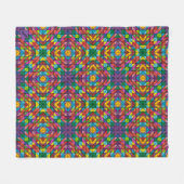 名前のパーソナライズのキルトパターンのスローフリースブランク フリースブランケット (正面(横))