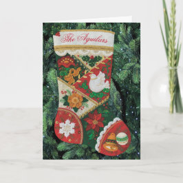 名前のパーソナライズストッキング&ホリデーカード カード