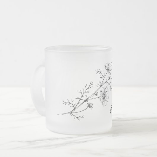 名前のパーソナライズフローラすり付きマグカップ フロストグラスマグカップ (正面左)