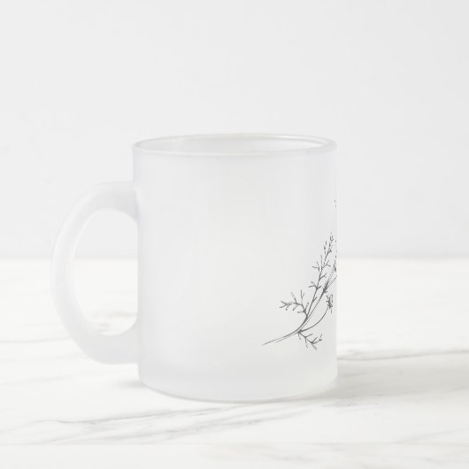 名前のパーソナライズフローラすり付きマグカップ フロストグラスマグカップ (左)