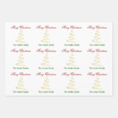 名前のパーソナライズモダンクリスマスツリー紙 ラッピングペーパーシート (正面)