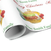 名前のパーソナライズモダンクリスマスフィッシュオーナメント ラッピングペーパー (ロールコーナー)