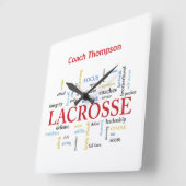 名前のパーソナライズラクロスコーチの単感謝してい語を設定 スクエア壁時計 (傾斜)