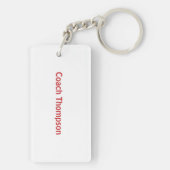 名前のパーソナライズラクロスコーチワード感謝していー キーホルダー (裏面)