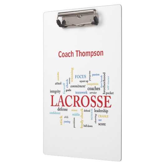 名前のパーソナライズラクロスコーチワード感謝していー クリップボード (左)