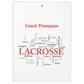 名前のパーソナライズラクロスコーチワード感謝していー クリップボード (裏面)