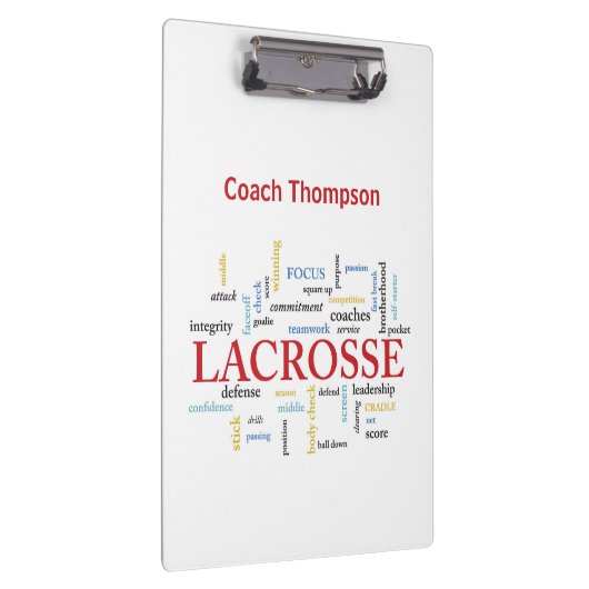 名前のパーソナライズラクロスコーチワード感謝していー クリップボード (右)