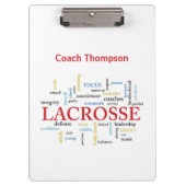 名前のパーソナライズラクロスコーチワード感謝していー クリップボード (正面)