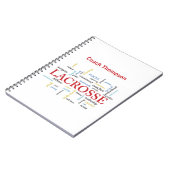 名前のパーソナライズラクロスコーチワード感謝していー ノートブック (左側)