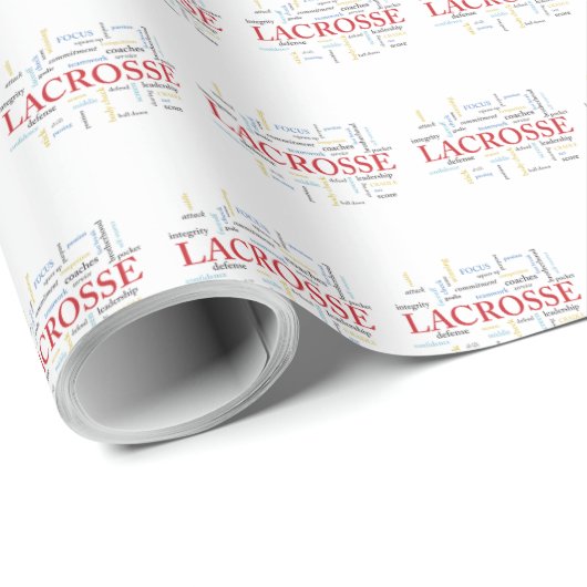 名前のパーソナライズラクロスコーチワード感謝していー ラッピングペーパー (ロールコーナー)