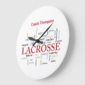 名前のパーソナライズラクロスコ感謝していーチの語 ラージ壁時計 (傾斜)